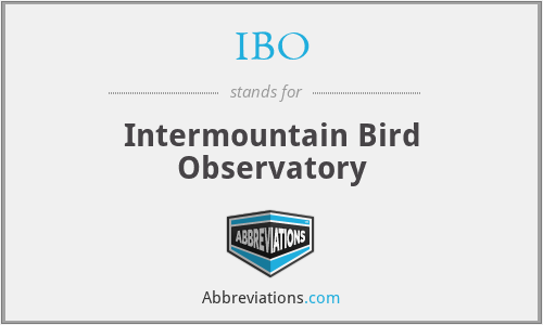 IBO - Intermountain Bird Observatory