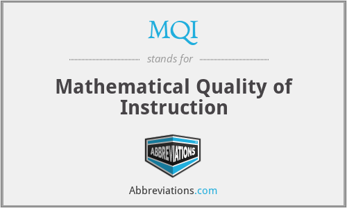 MQI - Mathematical Quality of Instruction