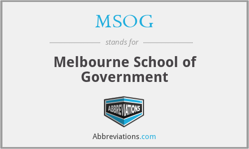 MSOG - Melbourne School of Government