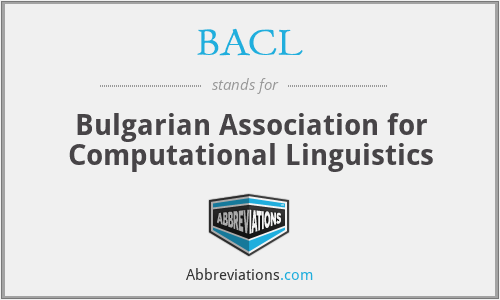 BACL - Bulgarian Association for Computational Linguistics