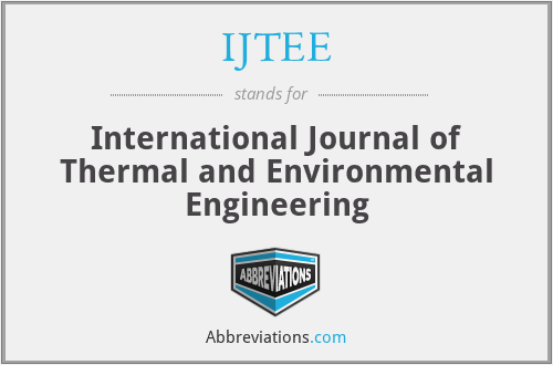 IJTEE - International Journal of Thermal and Environmental Engineering