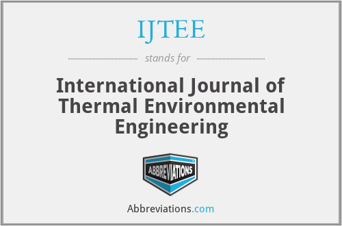 IJTEE - International Journal of Thermal Environmental Engineering