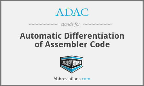 ADAC - Automatic Differentiation of Assembler Code