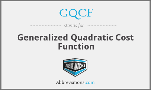 GQCF - Generalized Quadratic Cost Function