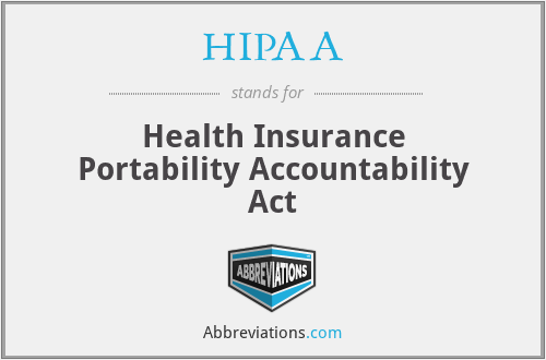 HIPAA - Health Insurance Portability Accountability Act