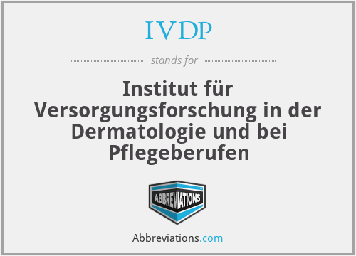 IVDP - Institut für Versorgungsforschung in der Dermatologie und bei Pflegeberufen