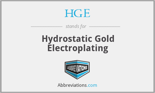 HGE - Hydrostatic Gold Electroplating