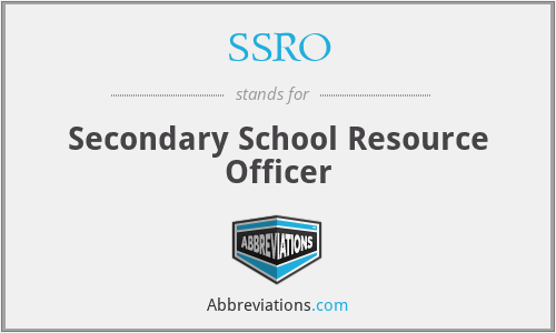 SSRO - Secondary School Resource Officer