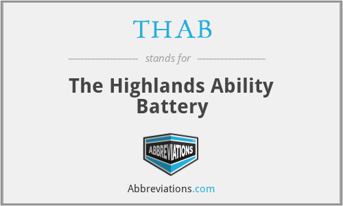 THAB - The Highlands Ability Battery