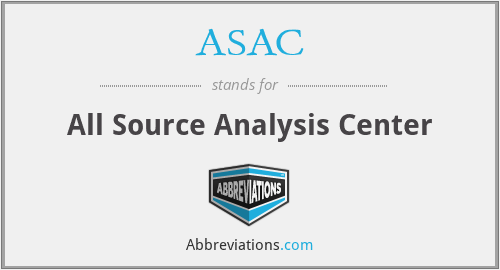 ASAC - All Source Analysis Center