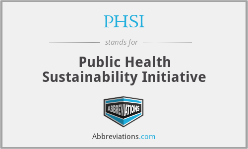 PHSI - Public Health Sustainability Initiative