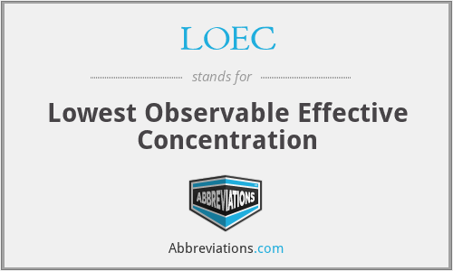 LOEC - Lowest Observable Effective Concentration