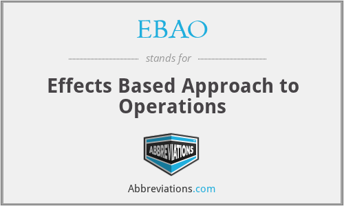 EBAO - Effects Based Approach to Operations