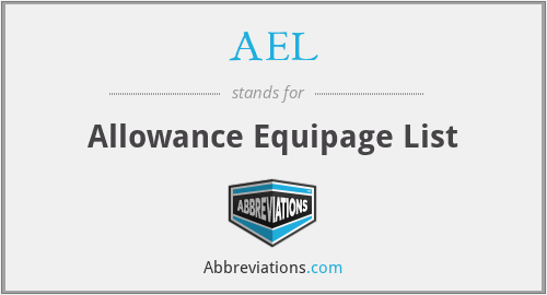 AEL - Allowance Equipage List