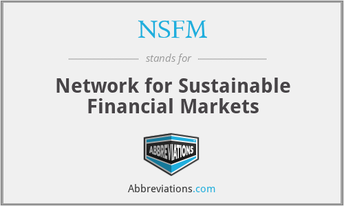 NSFM - Network for Sustainable Financial Markets