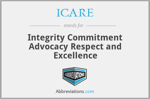 ICARE - Integrity Commitment Advocacy Respect and Excellence