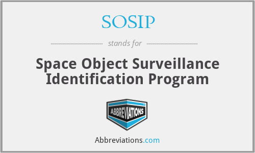 SOSIP - Space Object Surveillance Identification Program