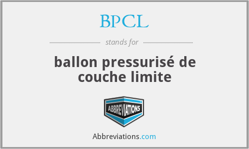BPCL - ballon pressurisé de couche limite
