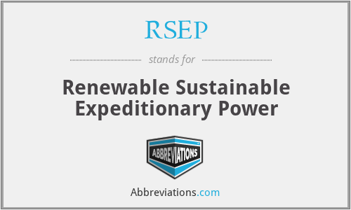 RSEP - Renewable Sustainable Expeditionary Power