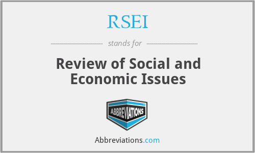 RSEI - Review of Social and Economic Issues