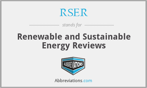 RSER - Renewable and Sustainable Energy Reviews