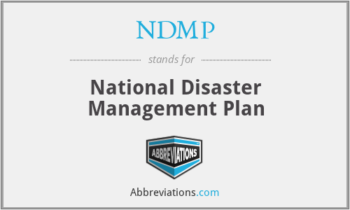 NDMP - National Disaster Management Plan