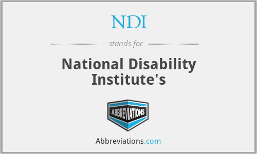 NDI - National Disability Institute's