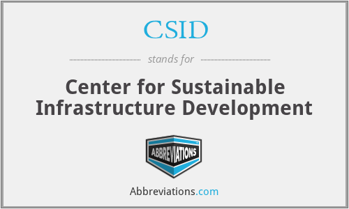CSID - Center for Sustainable Infrastructure Development