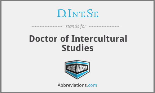 D.Int.St. - Doctor of Intercultural Studies