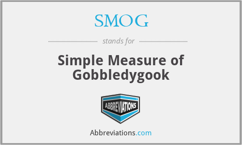 SMOG - Simple Measure of Gobbledygook