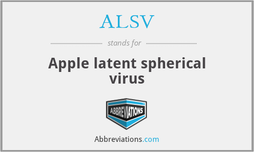 ALSV - Apple latent spherical virus