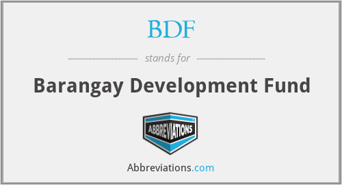 BDF - Barangay Development Fund