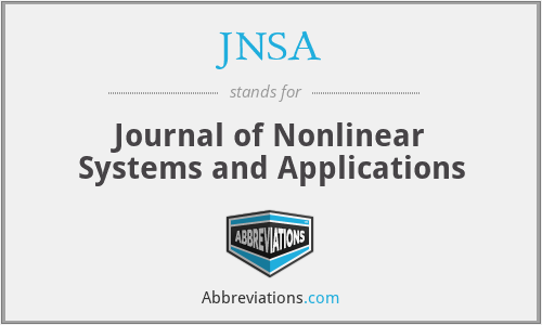 JNSA - Journal of Nonlinear Systems and Applications