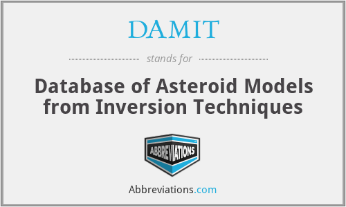 DAMIT - Database of Asteroid Models from Inversion Techniques