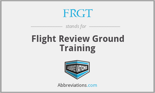FRGT - Flight Review Ground Training