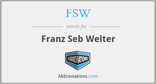 FSW - Franz Seb Welter