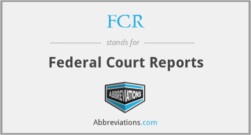 FCR - Federal Court Reports