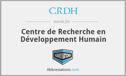 CRDH - Centre de Recherche en Développement Humain