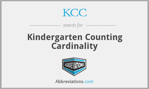 KCC - Kindergarten Counting Cardinality