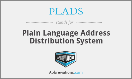 PLADS - Plain Language Address Distribution System