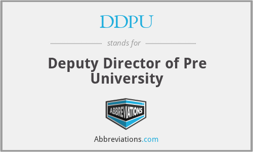 DDPU - Deputy Director of Pre University