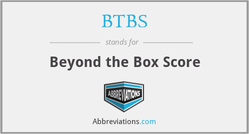 BTBS - Beyond the Box Score