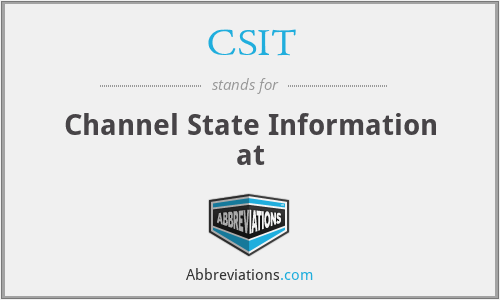 CSIT - Channel State Information at