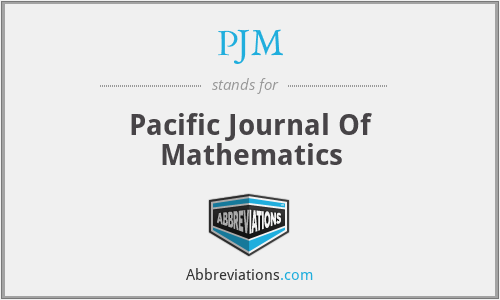 PJM - Pacific Journal Of Mathematics