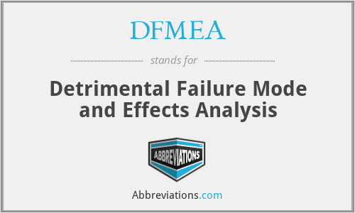 DFMEA - Detrimental Failure Mode and Effects Analysis