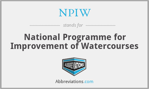 NPIW - National Programme for Improvement of Watercourses