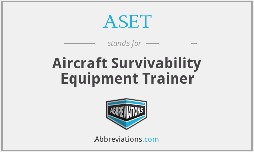 ASET - Aircraft Survivability Equipment Trainer