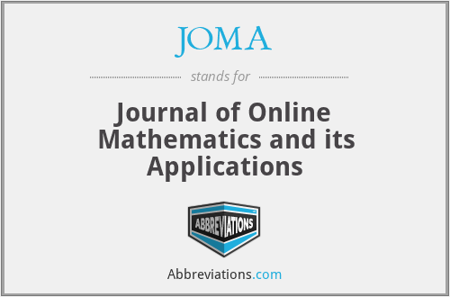 JOMA - Journal of Online Mathematics and its Applications
