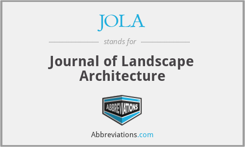 JOLA - Journal of Landscape Architecture