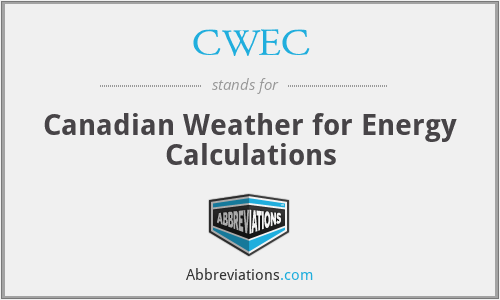 CWEC - Canadian Weather for Energy Calculations